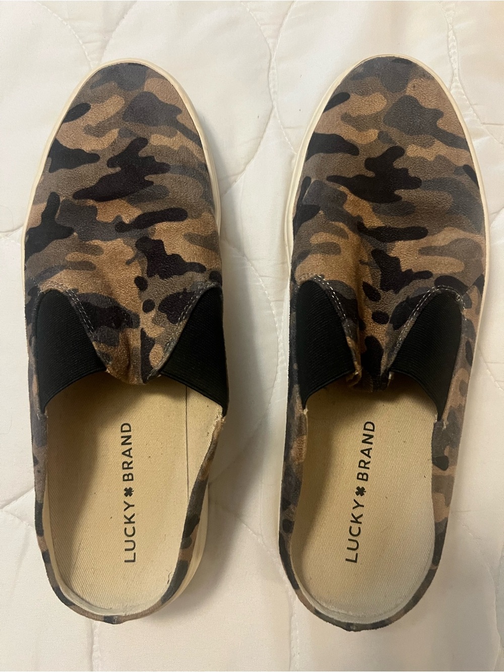 Lucky Brand women’s Camouflage Slip-On Sneakers - Brown Camo